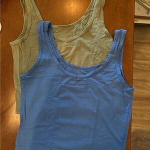 Blue and Green Women's Tank Tops